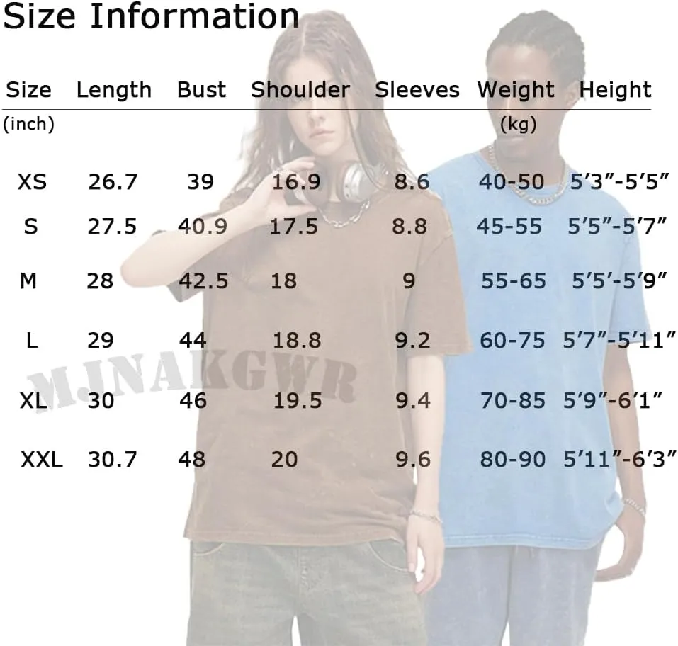 3 Pack Women's T Shirts Vintage Washed Tees Loose Fit for Men Short Sleeve Casual Streetwear Baggy Unisex Tops