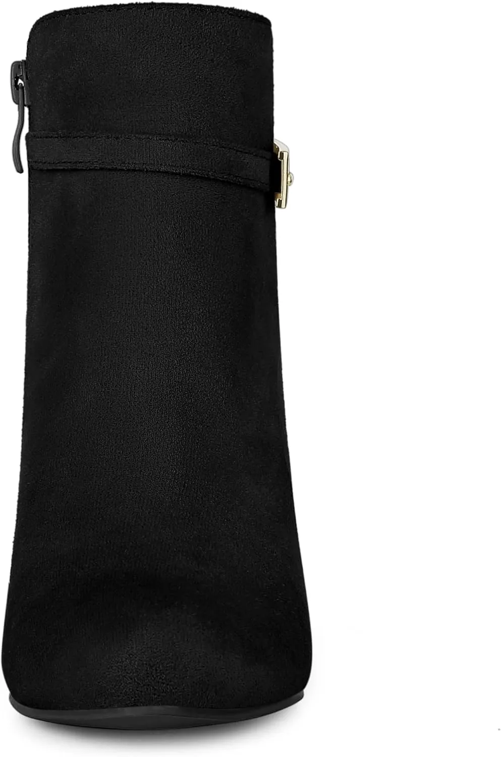Allegra K Women's Round Toe Buckle Chunky Heels Ankle Boots