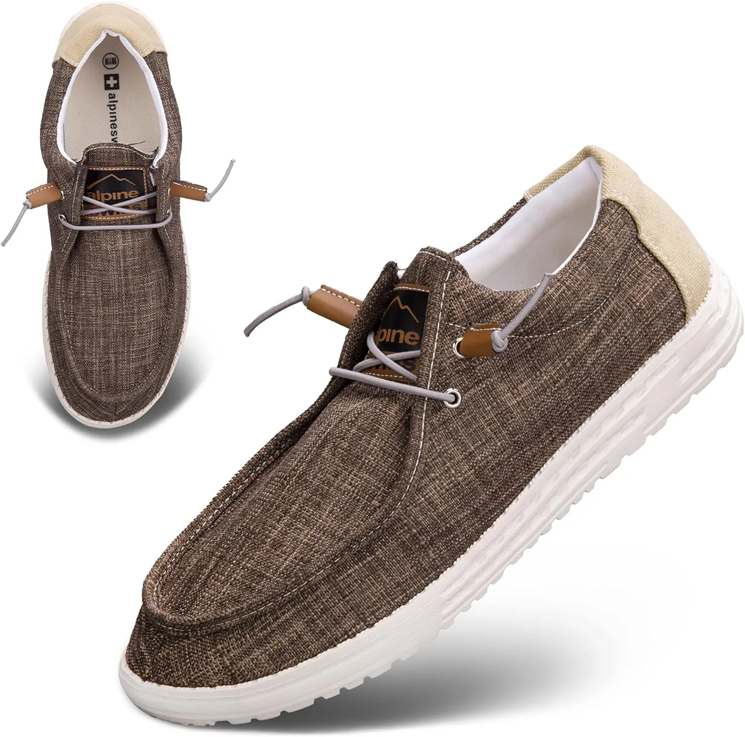 Alpine Swiss Flynn Mens Boat Shoes | Lightweight Slip-On Loafers | Moc Toe Sailing Deck Shoe | Breathable Water-Resistant Summer Footwear | Travel | Light Enough to Float