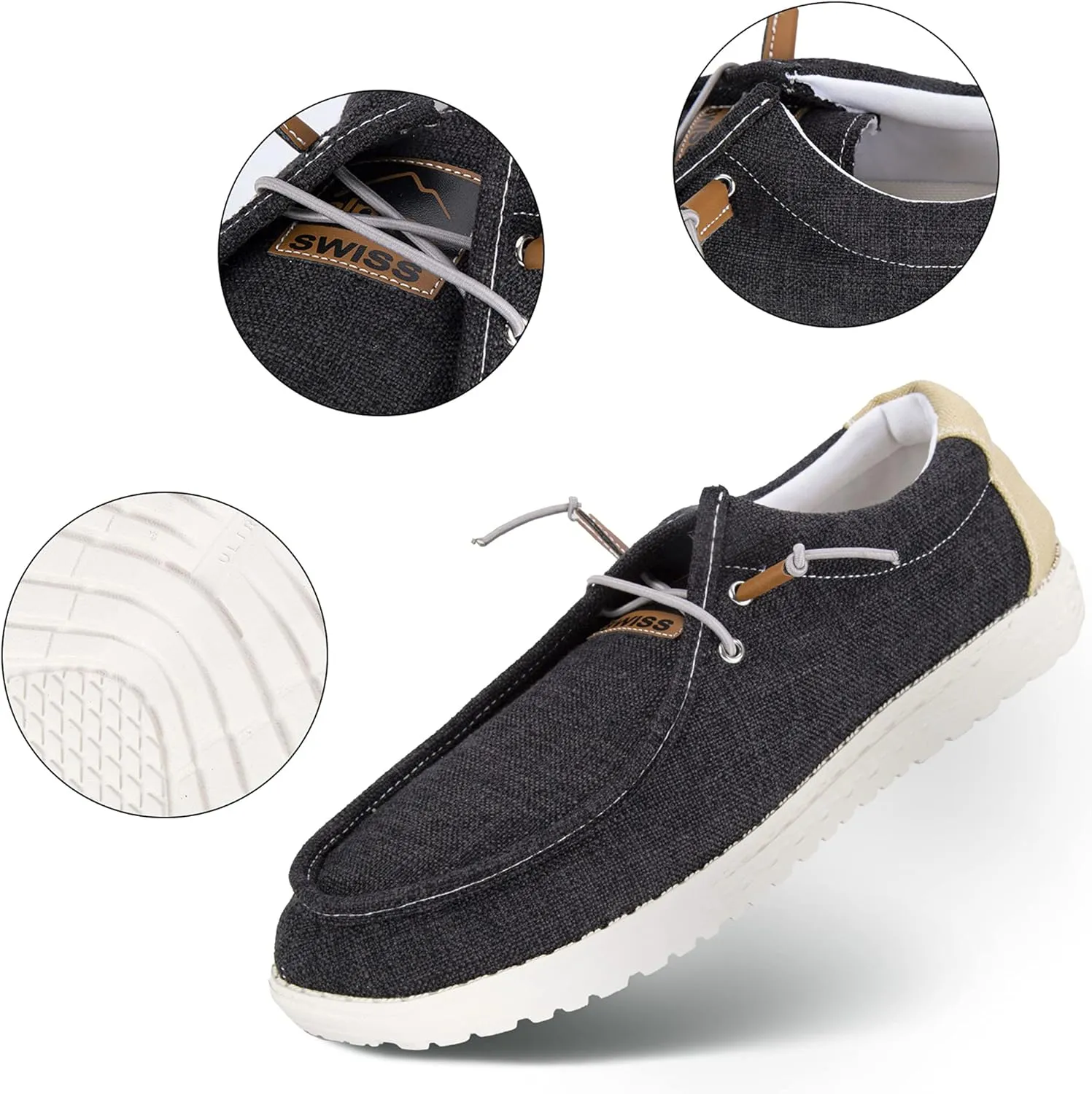 Alpine Swiss Flynn Mens Boat Shoes | Lightweight Slip-On Loafers | Moc Toe Sailing Deck Shoe | Breathable Water-Resistant Summer Footwear | Travel | Light Enough to Float