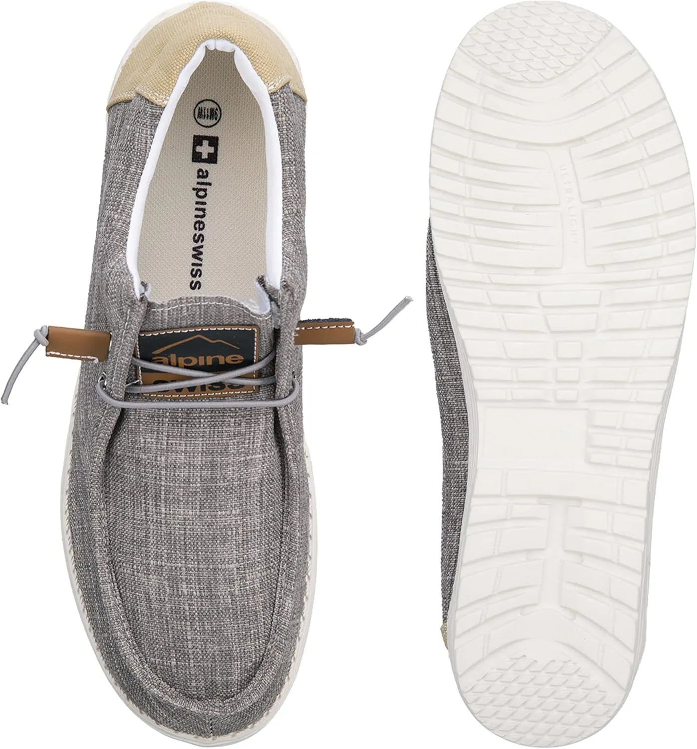 Alpine Swiss Flynn Mens Boat Shoes | Lightweight Slip-On Loafers | Moc Toe Sailing Deck Shoe | Breathable Water-Resistant Summer Footwear | Travel | Light Enough to Float