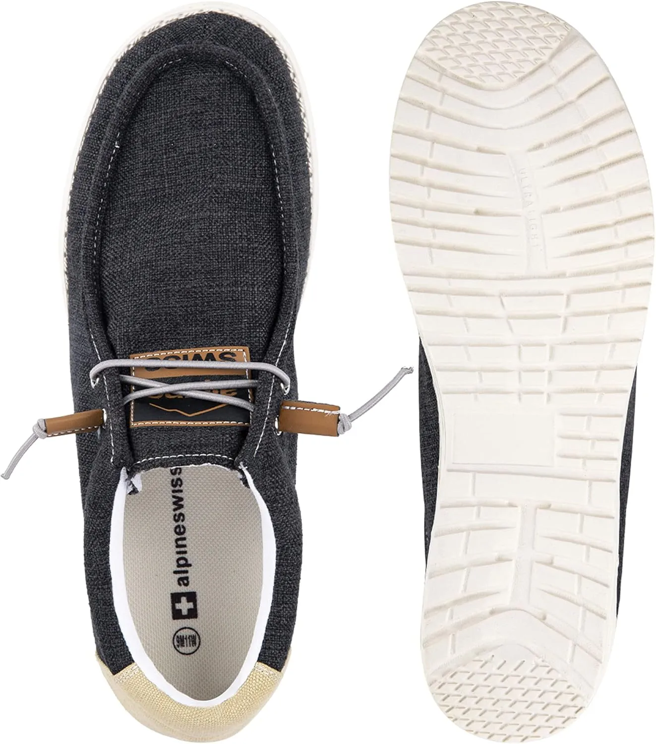 Alpine Swiss Flynn Mens Boat Shoes | Lightweight Slip-On Loafers | Moc Toe Sailing Deck Shoe | Breathable Water-Resistant Summer Footwear | Travel | Light Enough to Float