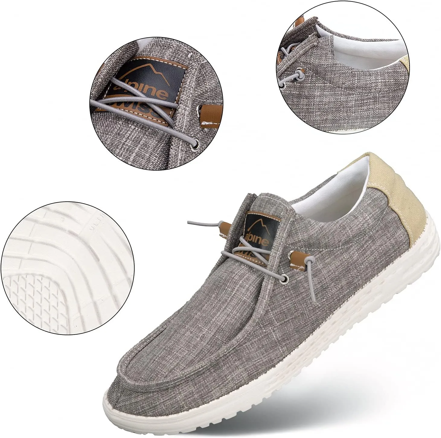 Alpine Swiss Flynn Mens Boat Shoes | Lightweight Slip-On Loafers | Moc Toe Sailing Deck Shoe | Breathable Water-Resistant Summer Footwear | Travel | Light Enough to Float