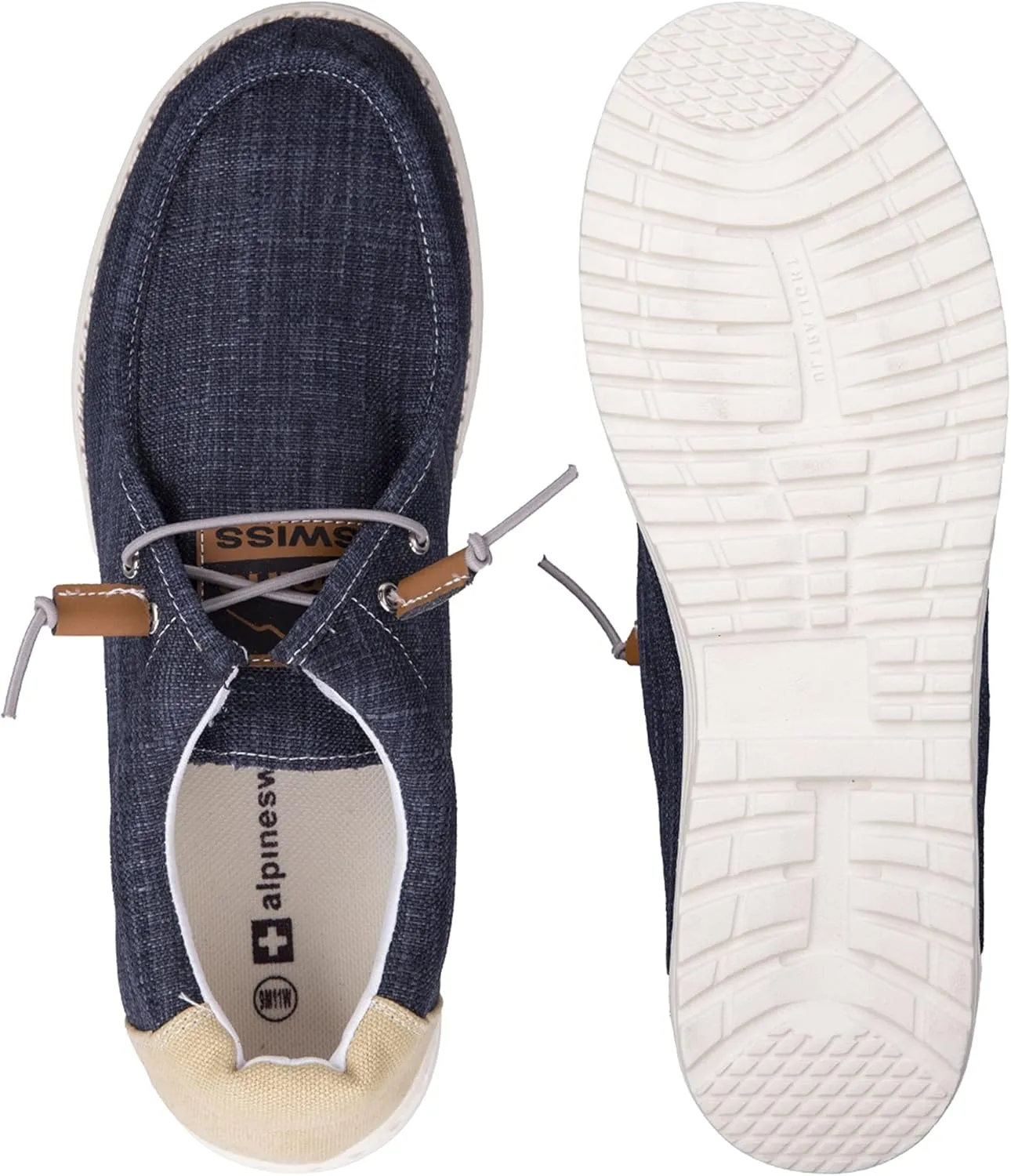 Alpine Swiss Flynn Mens Boat Shoes | Lightweight Slip-On Loafers | Moc Toe Sailing Deck Shoe | Breathable Water-Resistant Summer Footwear | Travel | Light Enough to Float