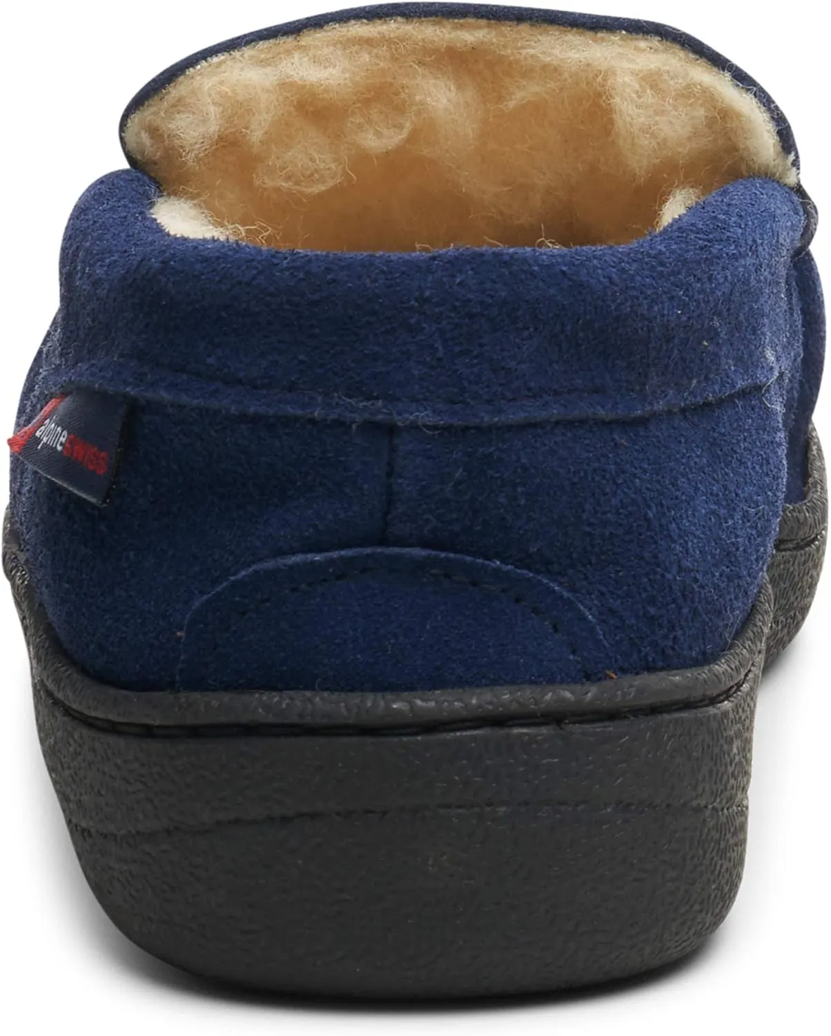 Alpine Swiss Yukon Mens Genuine Suede Shearling Slip On Moccasin Slippers