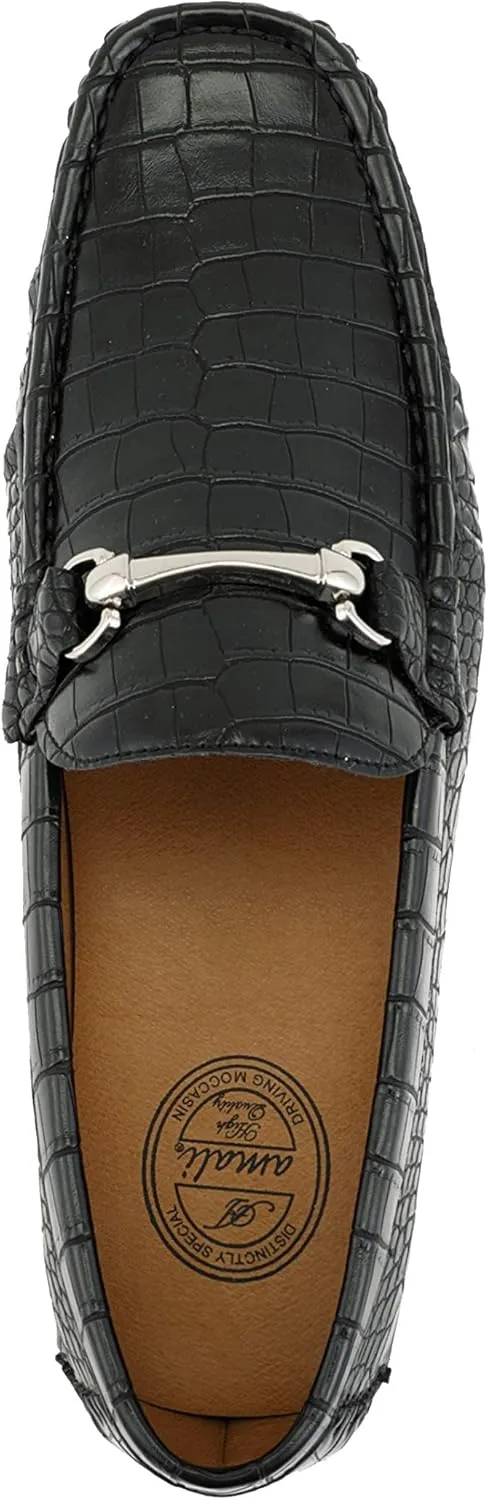 Amali Cola - Driving Moccasins for Men – Mens Slip On Loafers, Moccasins, Slip-on Dress Shoes - Driving Loafers with Matching Color Bit