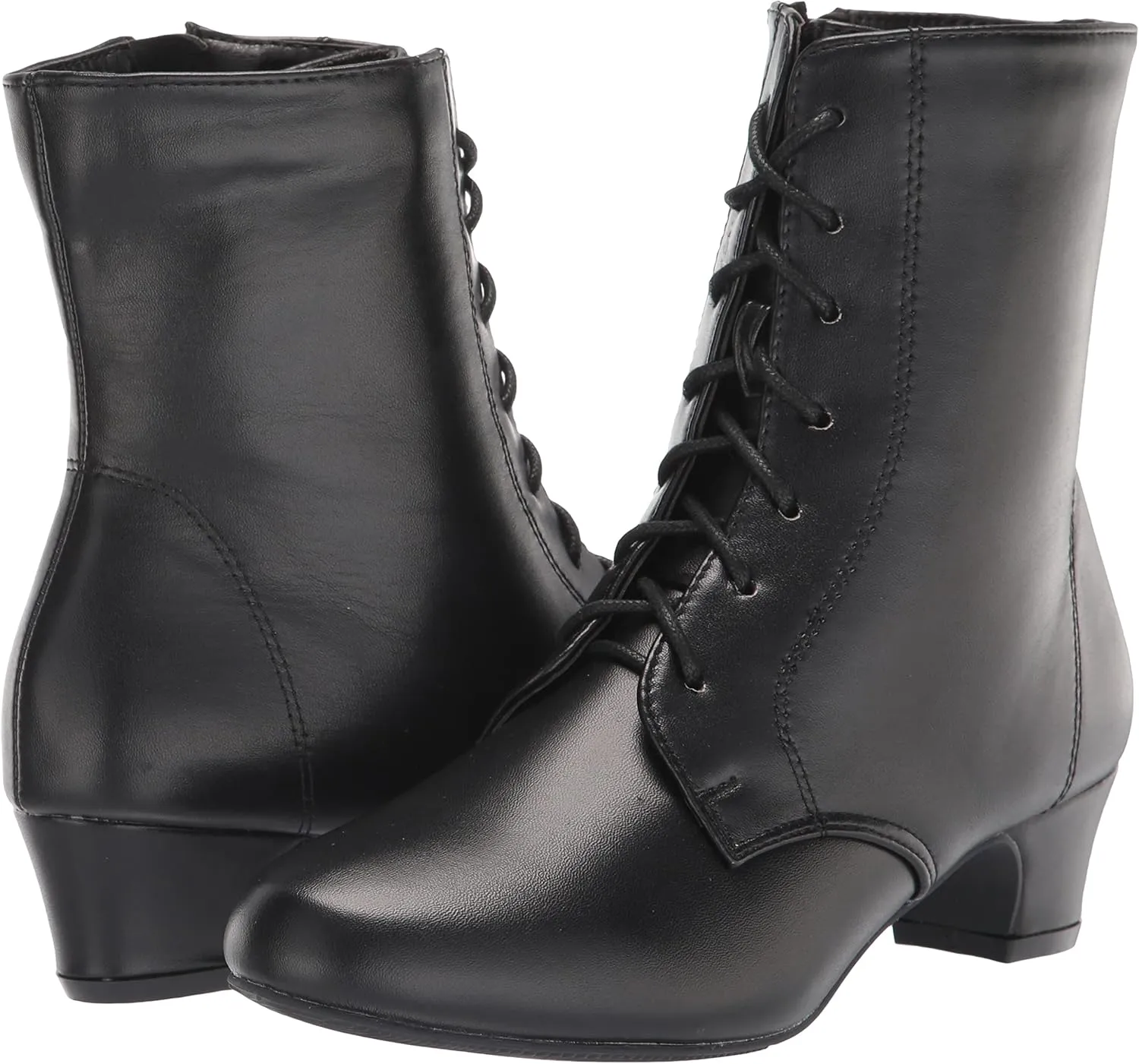 AmeriMark Jada Lace Up Ankle Boots Low Heeled Boots for Women