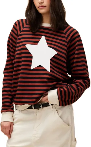 Amiblvowa Y2K Oversized Sweatshirt for Women Cute Star Graphic Long Sleeve Crewneck Sweatshirt Aesthetic Pullover Jackets