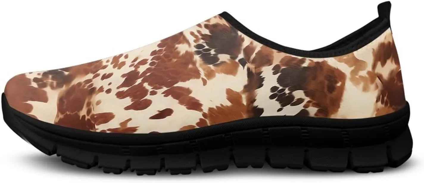 Animal Print Casual Shoes for Women Slip on Sneakers Hands Free Shoes for Outdoor Travel Shopping