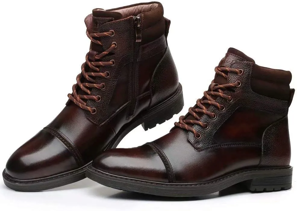 Arkbird Mens Chelsea Boots, Stylish and Comfort Leather Chukka Ankle Boots with Zipper