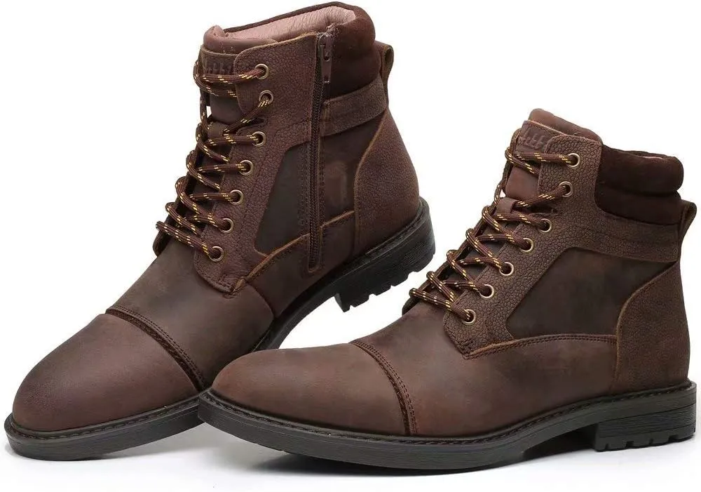 Arkbird Mens Chelsea Boots, Stylish and Comfort Leather Chukka Ankle Boots with Zipper