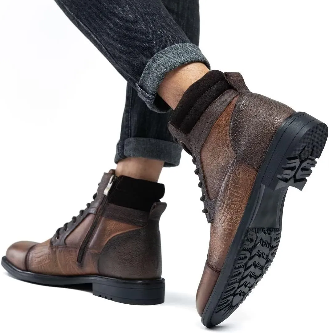 Arkbird Mens Chelsea Boots, Stylish and Comfort Leather Chukka Ankle Boots with Zipper