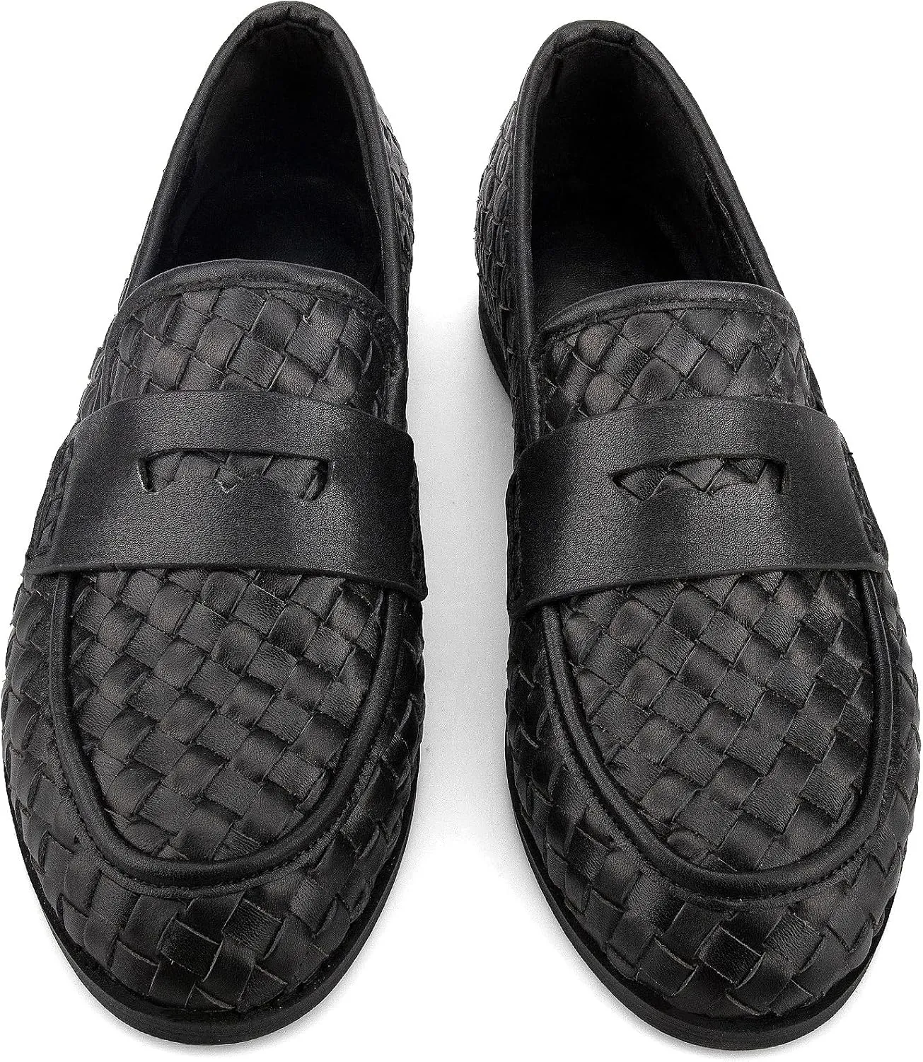 Arqa Penny Loafers for Women Comfortable Slip on Formal Work Flats Natural Raffia Woven Flats Dressy Casual Walking Shoes