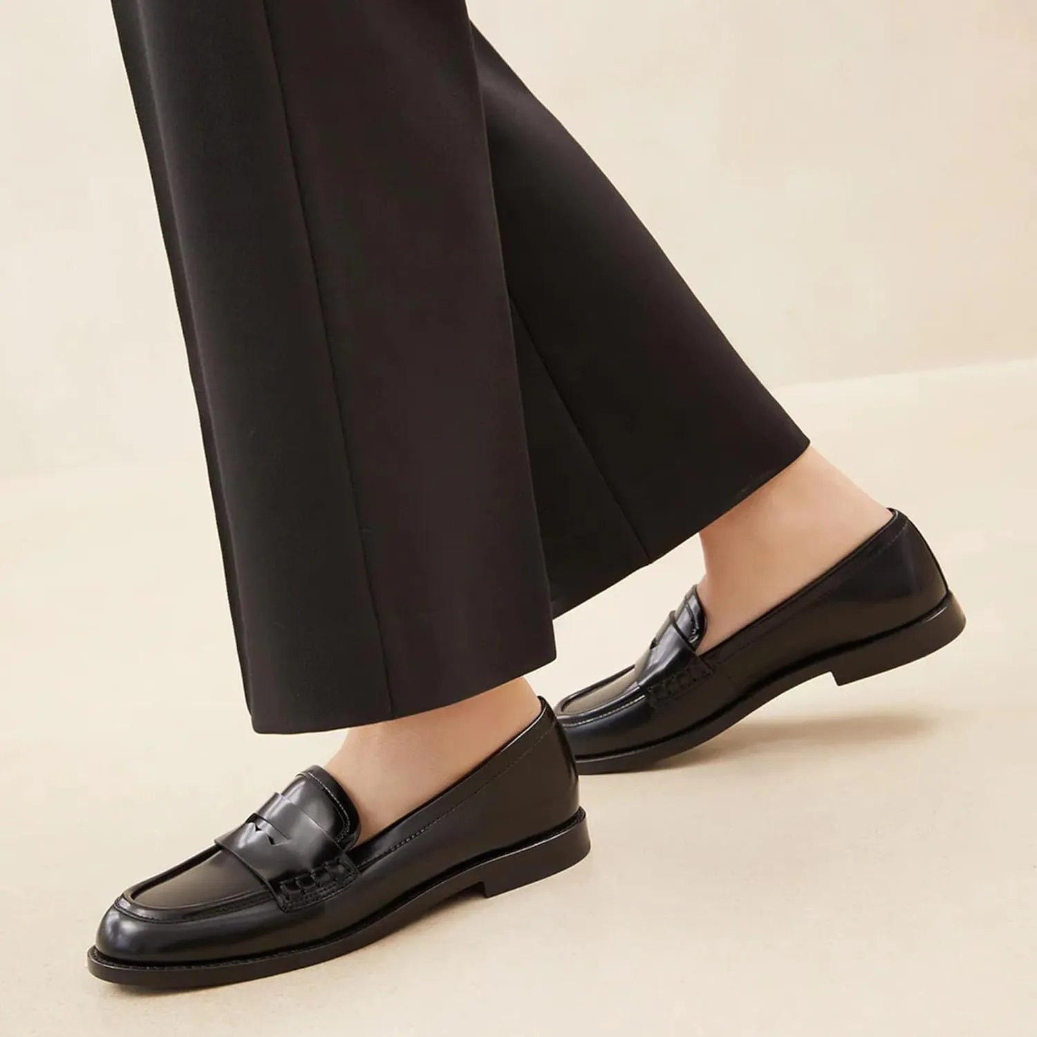 Arqa Penny Loafers for Women Comfortable Slip on Formal Work Flats Natural Raffia Woven Flats Dressy Casual Walking Shoes