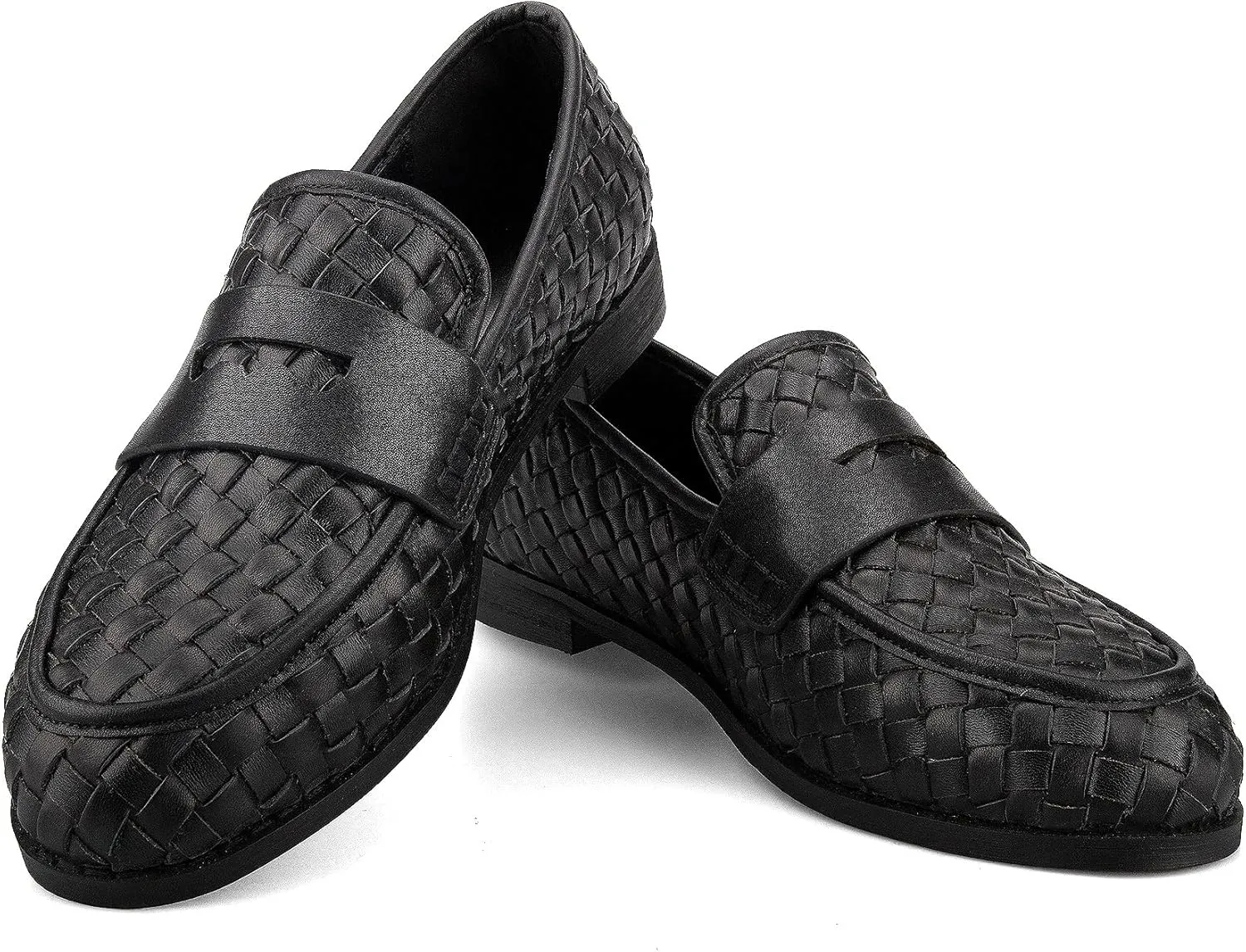 Arqa Penny Loafers for Women Comfortable Slip on Formal Work Flats Natural Raffia Woven Flats Dressy Casual Walking Shoes
