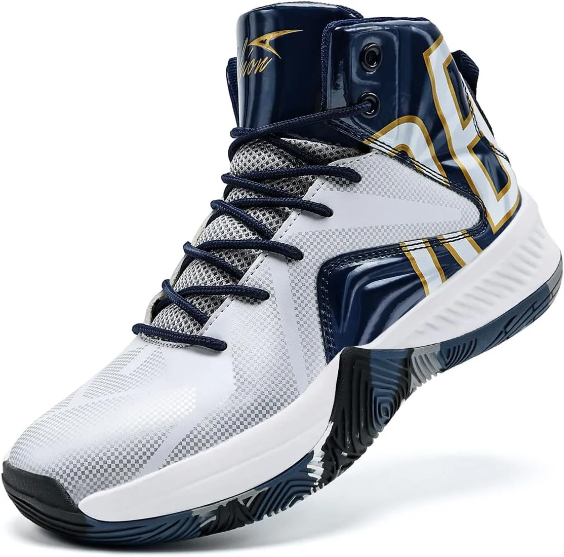 ASHION Unisex Kids Basketball Shoes Air Boys Girls High Top Sneakers Breathable Outdoor Cushioning Athletic Shoes