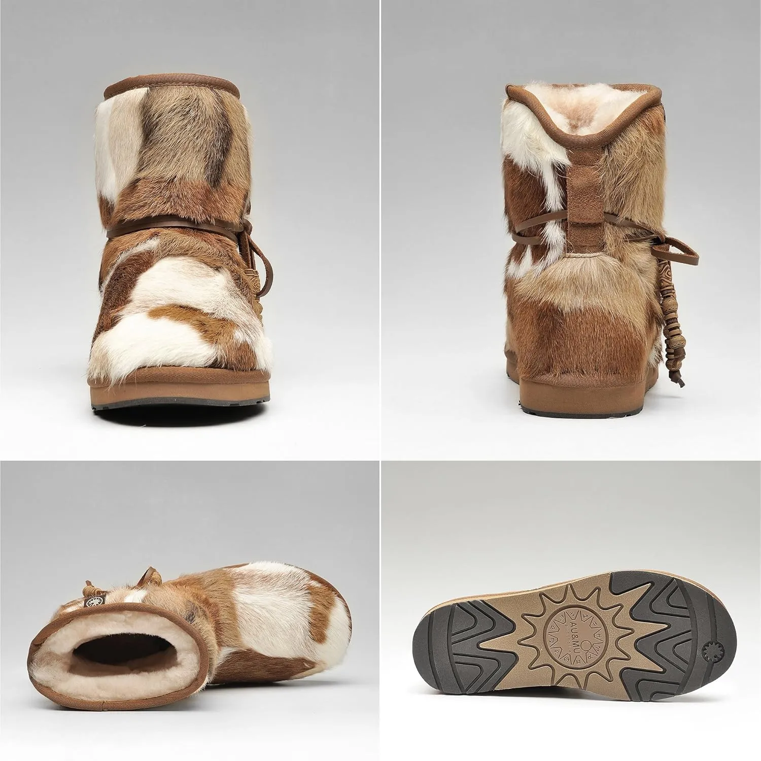 AU&MU Womens Casual and Versatile Warm Simple Snow Boots