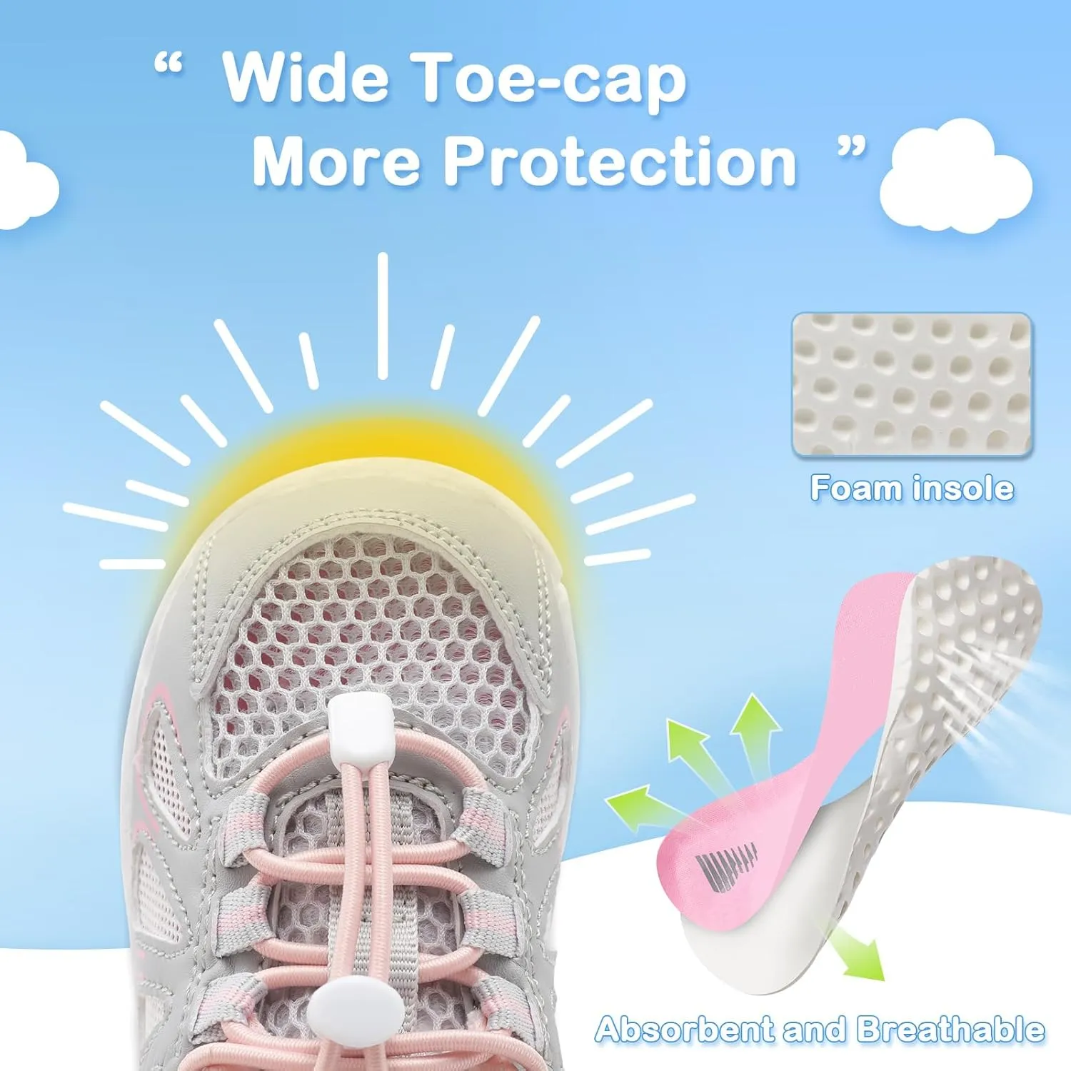 BARERUN Toddler Shoes Boy Girl Sneakers Lightweight Breathable Barefoot Running/Walking Shoes Toddler Tennis Shoes with Adjustable Tightness