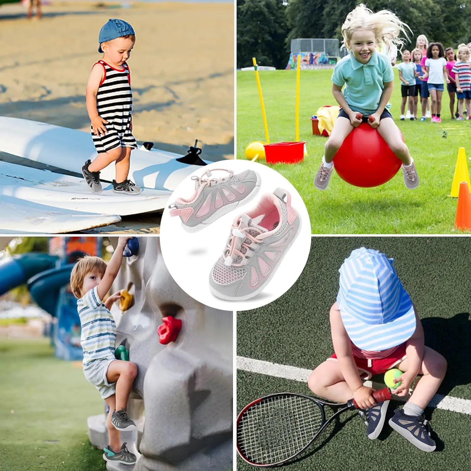 BARERUN Toddler Shoes Boy Girl Sneakers Lightweight Breathable Barefoot Running/Walking Shoes Toddler Tennis Shoes with Adjustable Tightness