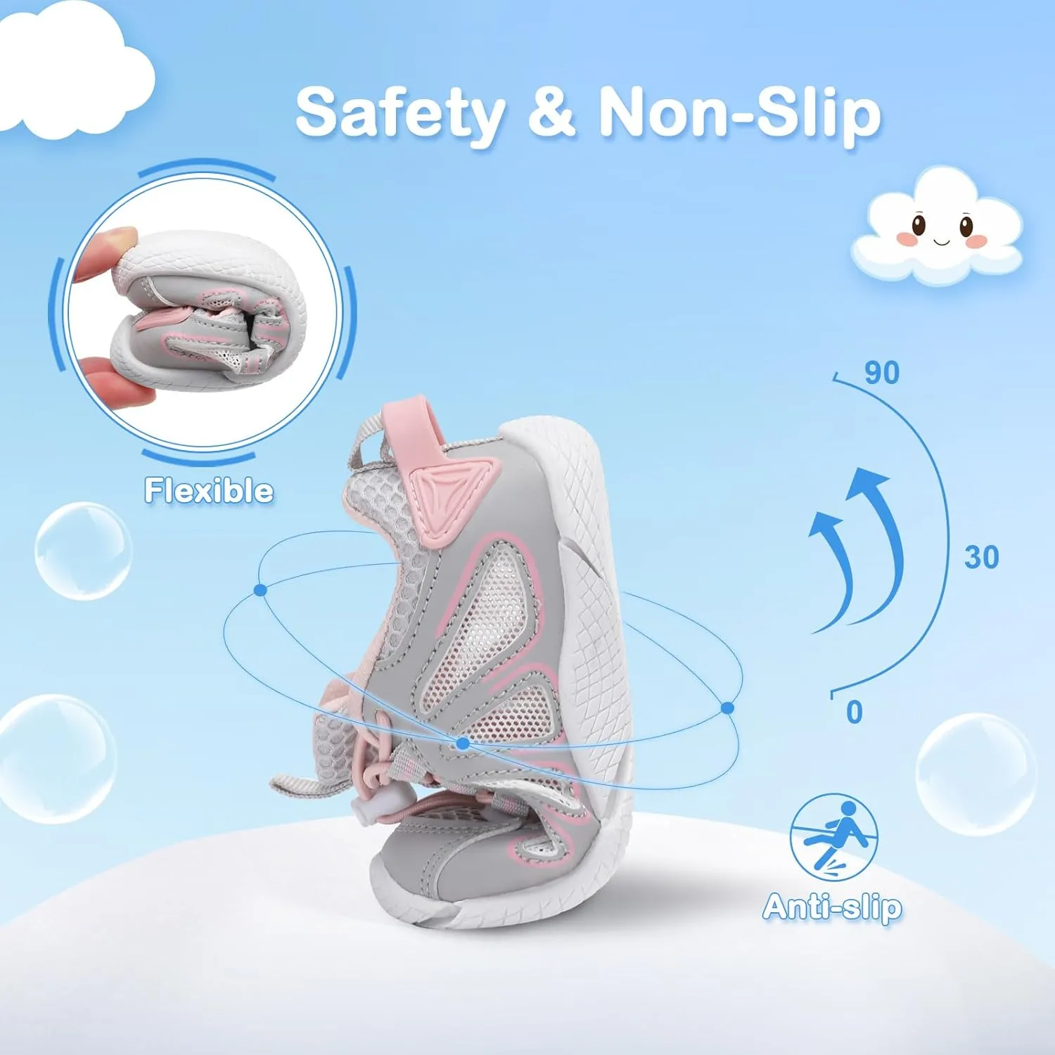 BARERUN Toddler Shoes Boy Girl Sneakers Lightweight Breathable Barefoot Running/Walking Shoes Toddler Tennis Shoes with Adjustable Tightness