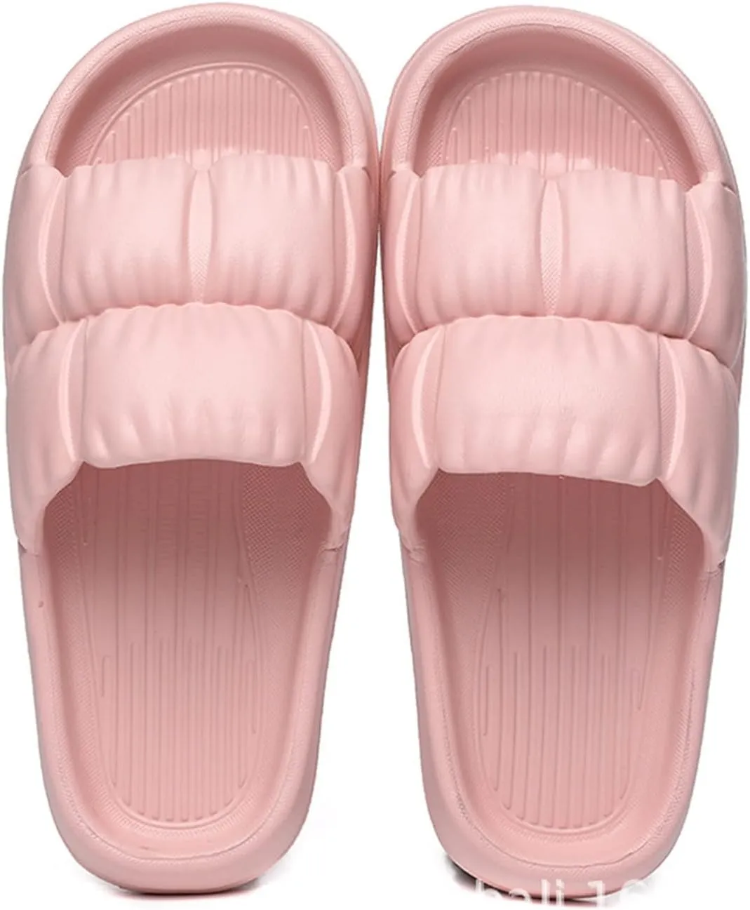 Beach Sandals Summer Pleated Petal Slippers Female Home with Silent Sandals Fashion Female Outdoor Slippers Pillow Slippers(Pink,42/43)