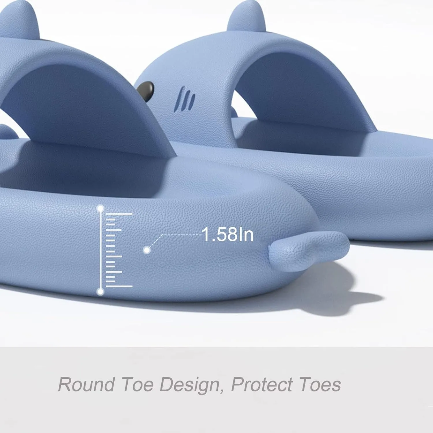 Big Eye Shark Slides, Cute Cartoon 3d Cloud Shark Slippers Shoes Sandals For Women Men