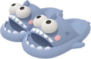 Big Eye Shark Slides, Cute Cartoon 3d Cloud Shark Slippers Shoes Sandals For Women Men