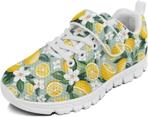 Boys Girls Shoes Kids Sneakers Athletic Running School Shoes for Little Kid/Big Kid Lemon Floral Pattern