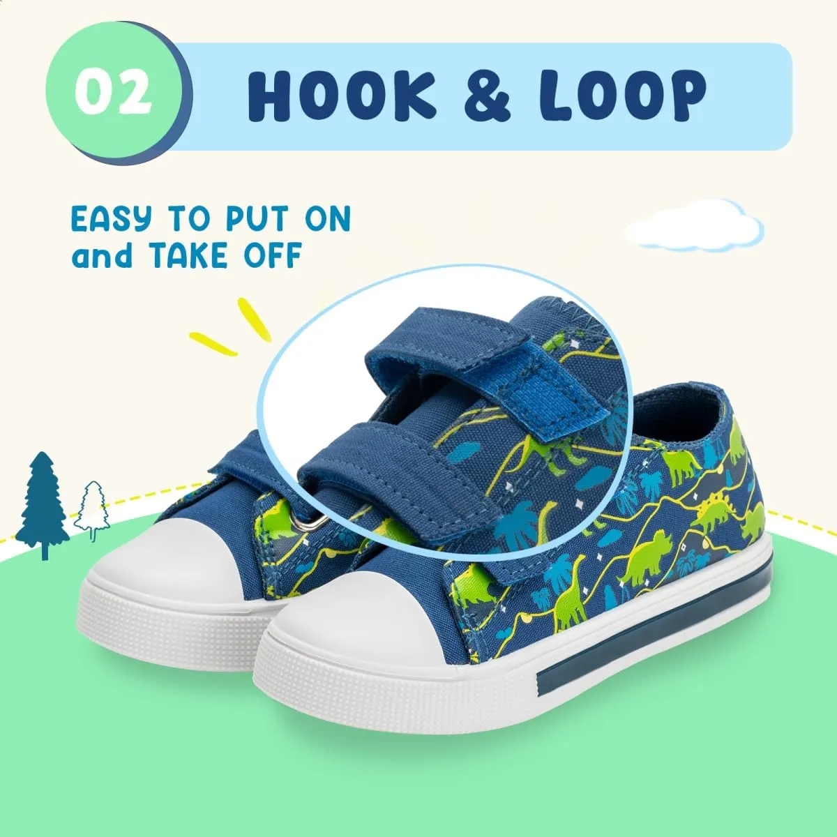 Boys Girls Sneakers Light Up Canvas Shoes for Toddler Kids Easy Fasten Fashion Shoes with Hook and Loops
