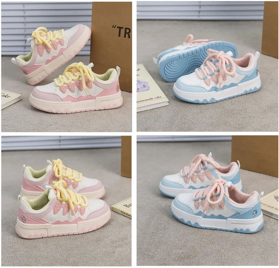 Carrot Chunky Platform Sneakers for Women Girl's Chic Cute Walking Skate Shoes Sport Casual Fashion Back to School