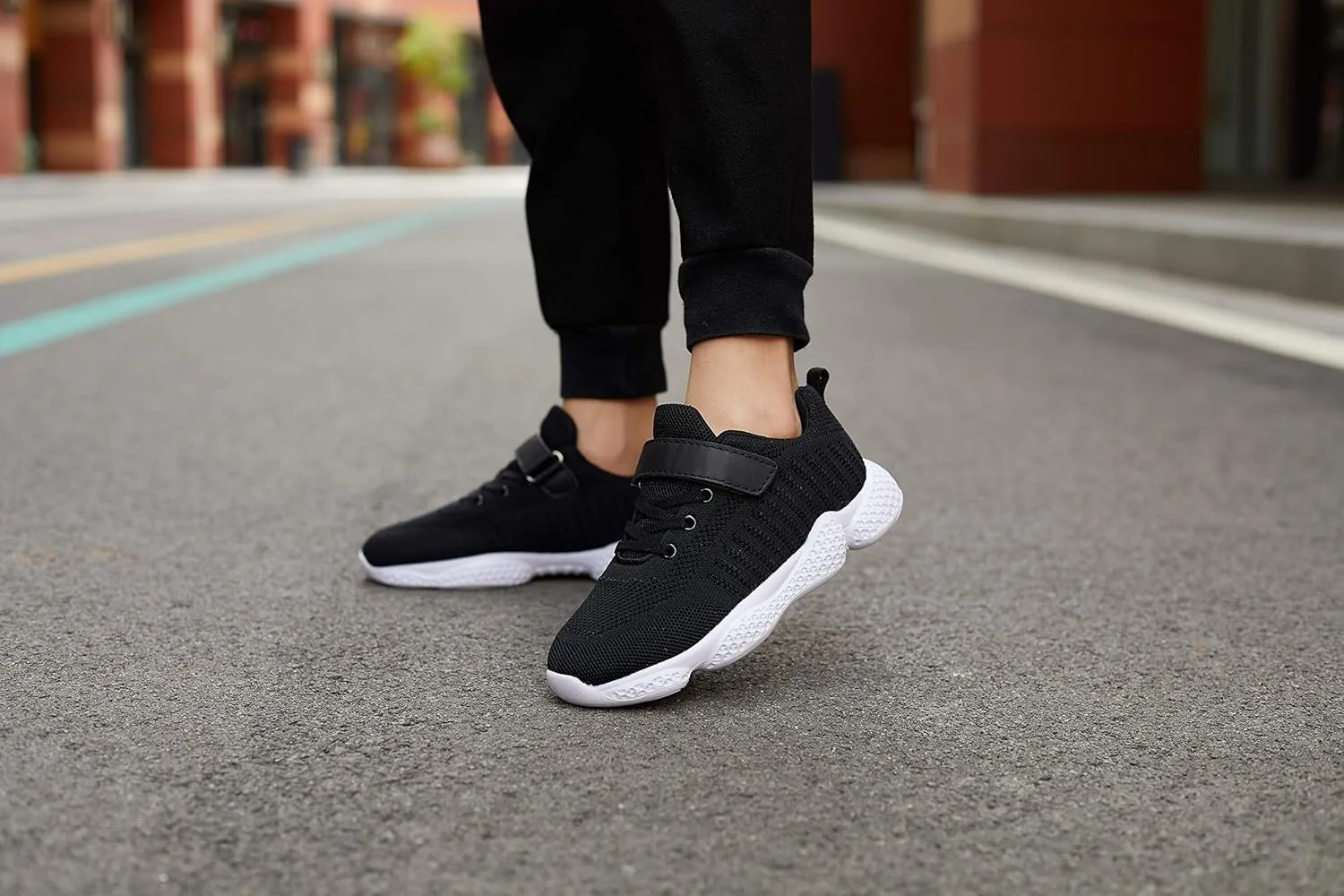 Casbeam Kids Breathable Sneakers Mesh Lightweight Easy Walk Casual Sport Strap Athletic Running Shoes for Boys Girls