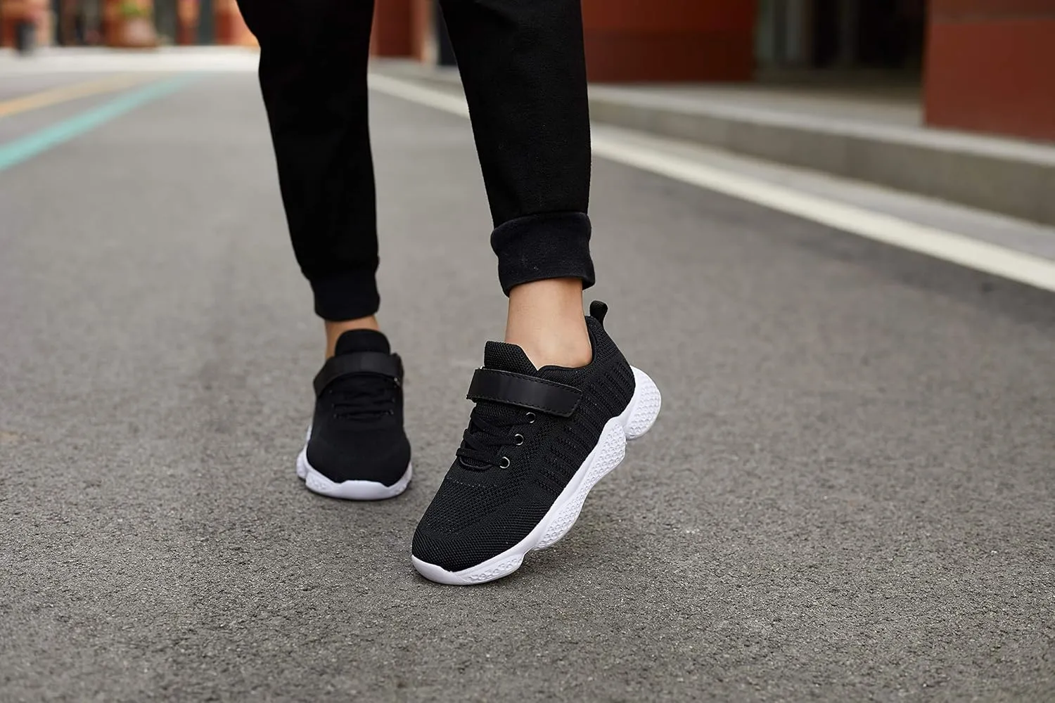 Casbeam Kids Breathable Sneakers Mesh Lightweight Easy Walk Casual Sport Strap Athletic Running Shoes for Boys Girls