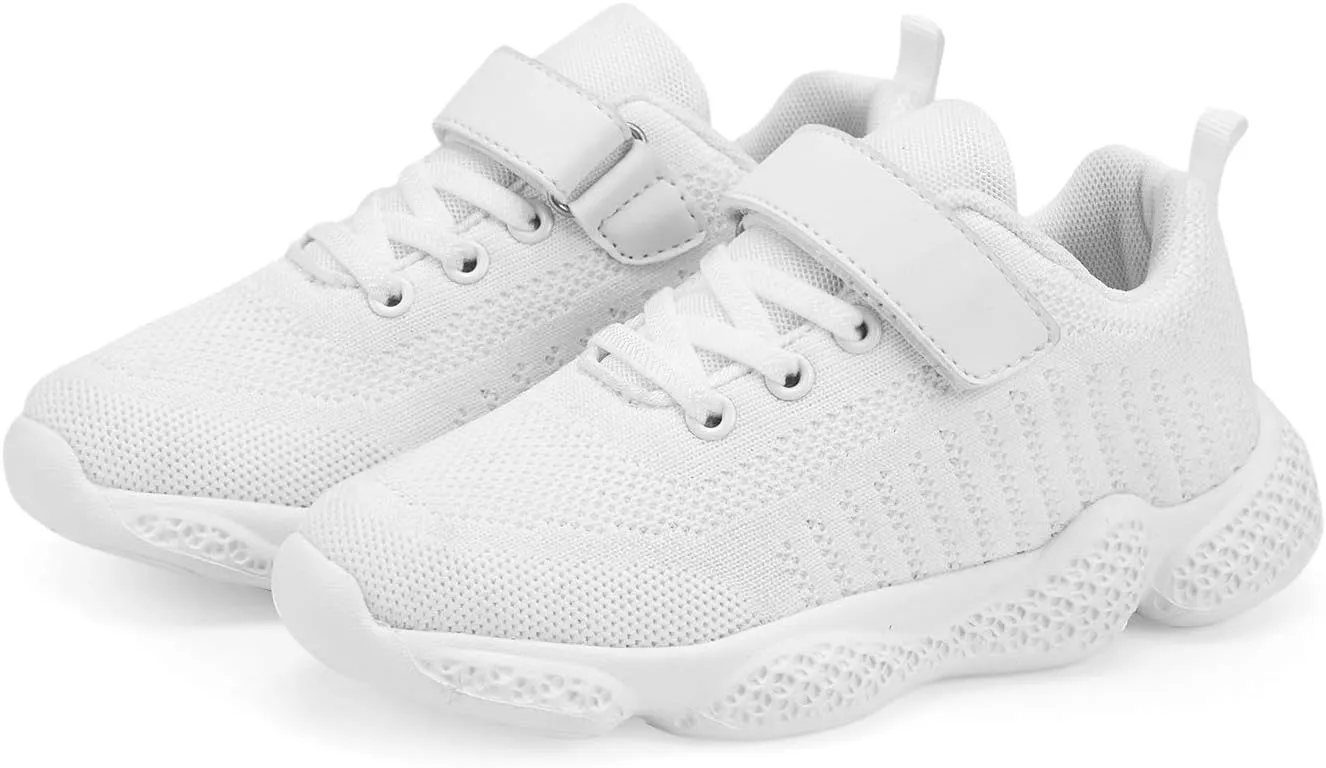 Casbeam Kids Breathable Sneakers Mesh Lightweight Easy Walk Casual Sport Strap Athletic Running Shoes for Boys Girls