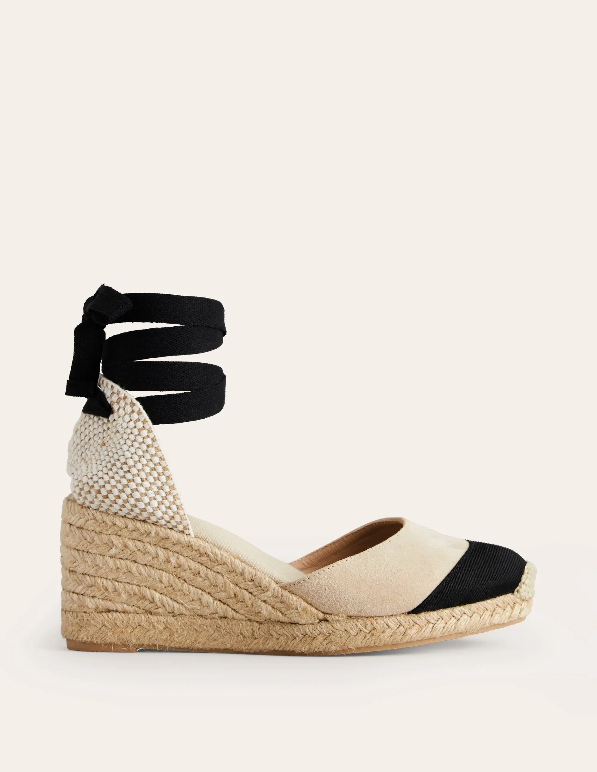 Cassie Espadrilles mit Keilabsatz-Haferbeige/Schwarz