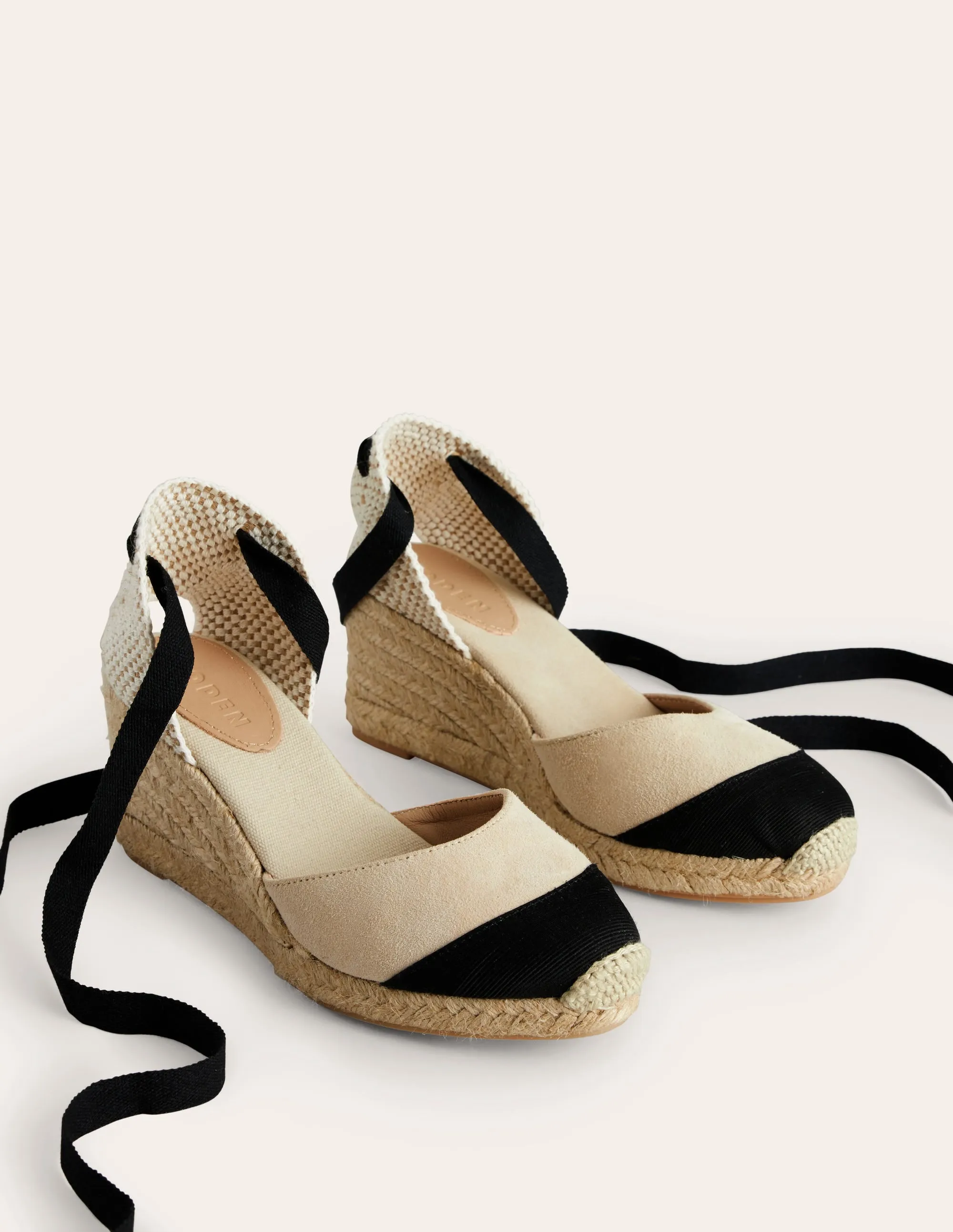 Cassie Espadrilles mit Keilabsatz-Haferbeige/Schwarz