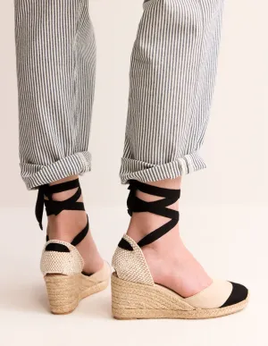 Cassie Espadrilles mit Keilabsatz-Haferbeige/Schwarz