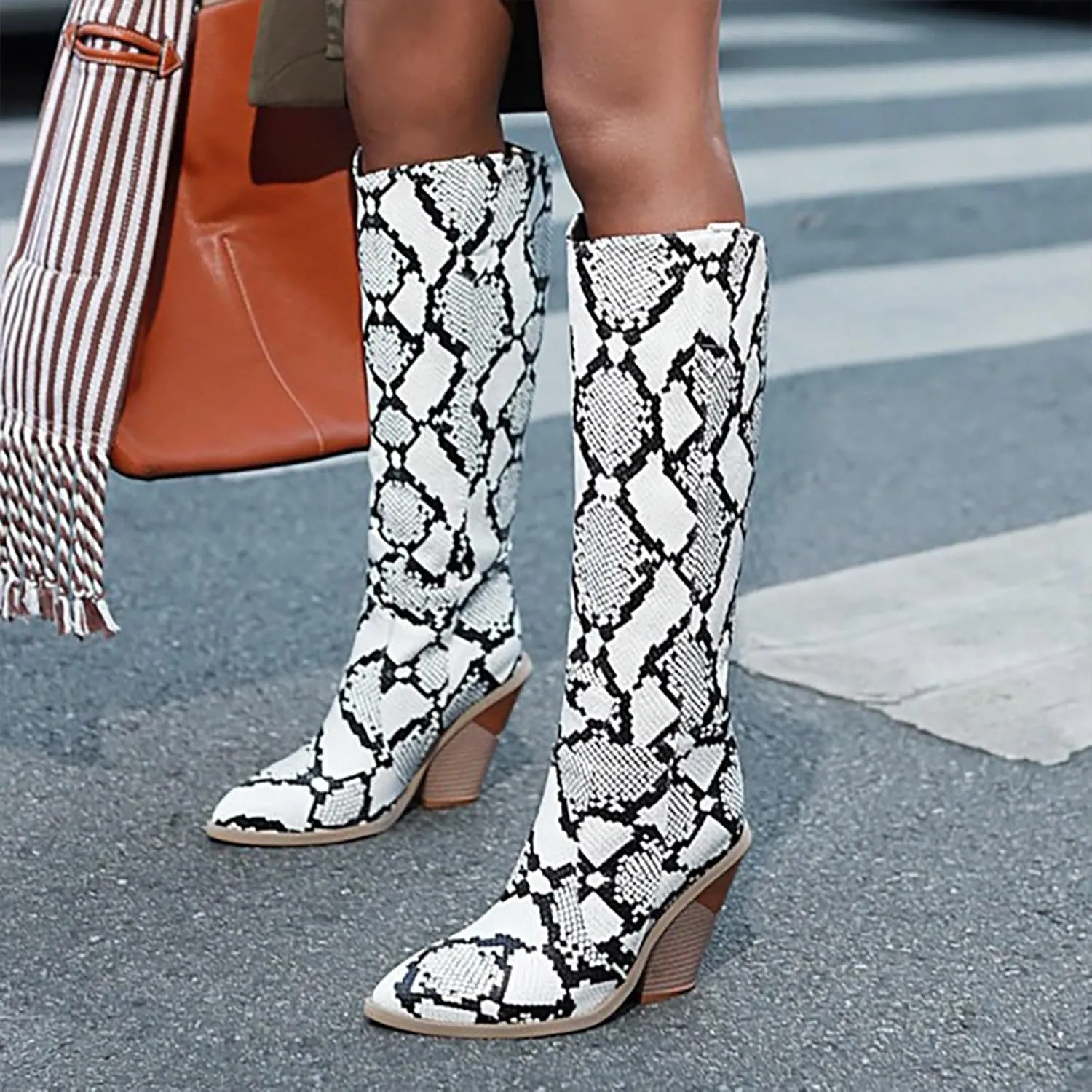 Cathalem Ankle Boots for Women Rhinestone Low Chunky Pointed Toe Boots with Full Bling Sparkly Crystals Booties for Wedding