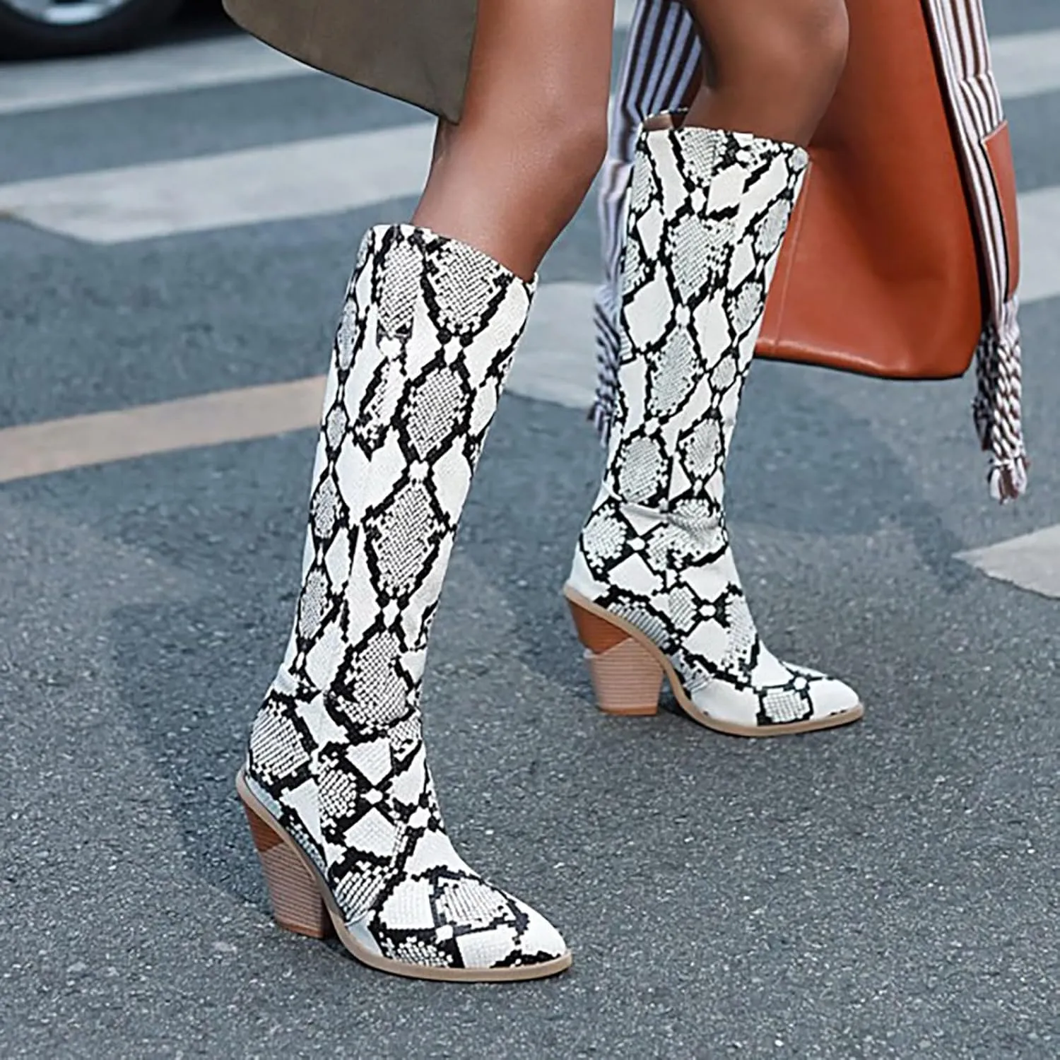 Cathalem Ankle Boots for Women Rhinestone Low Chunky Pointed Toe Boots with Full Bling Sparkly Crystals Booties for Wedding