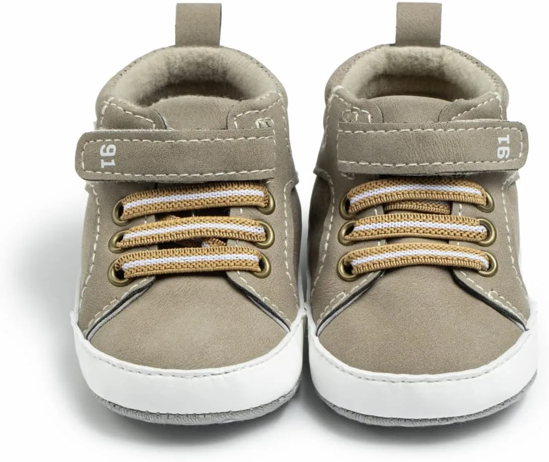 CENCIRILY Baby Boys Girls High Top Sneakers Soft Soles Anti Skid Infant Ankle Shoes Toddler Prewalker First Walking Crib Shoes