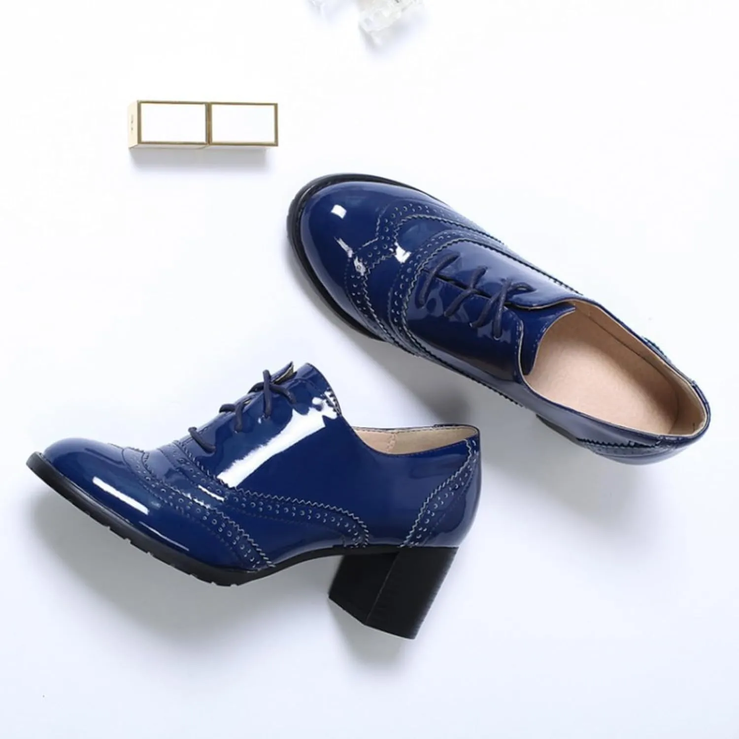 Chunky Heel Women's Wedges Retro Pointed Toe Shoes for Casual and Vacation Comfortable Slip Footwear