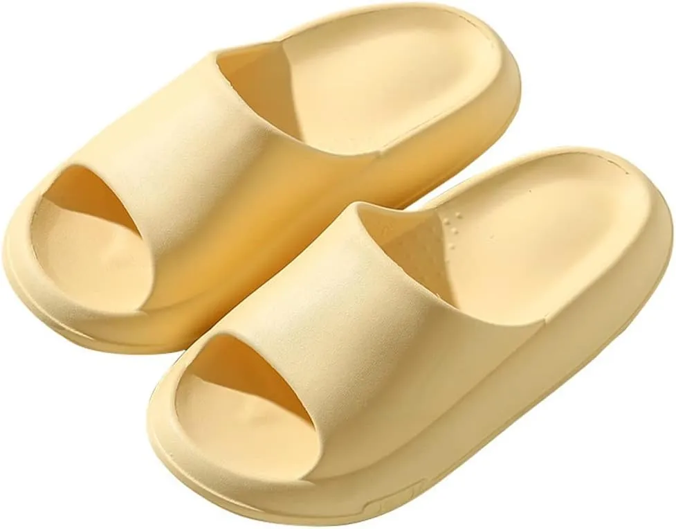 Cloud Cushion Slides for Women and Men Pillow Slippers Non-Slip Soft Shower Spa Bath Pool Gym House Sandals for Indoor & Outdoor Thick Sole Open Toe Quick Dry Beach Shoes EVA New Material