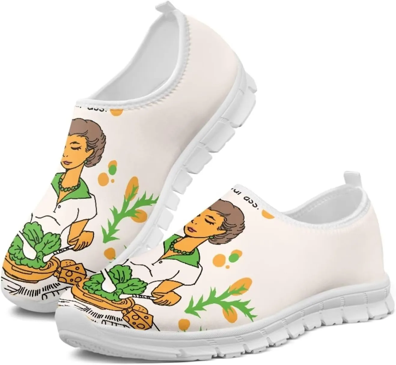 Coloranimal Flats for Women Slip On Shoes Causal Womens Loafers Walking Shoes Lightweight Mesh Athletic Shoes with Anti Skid Sole