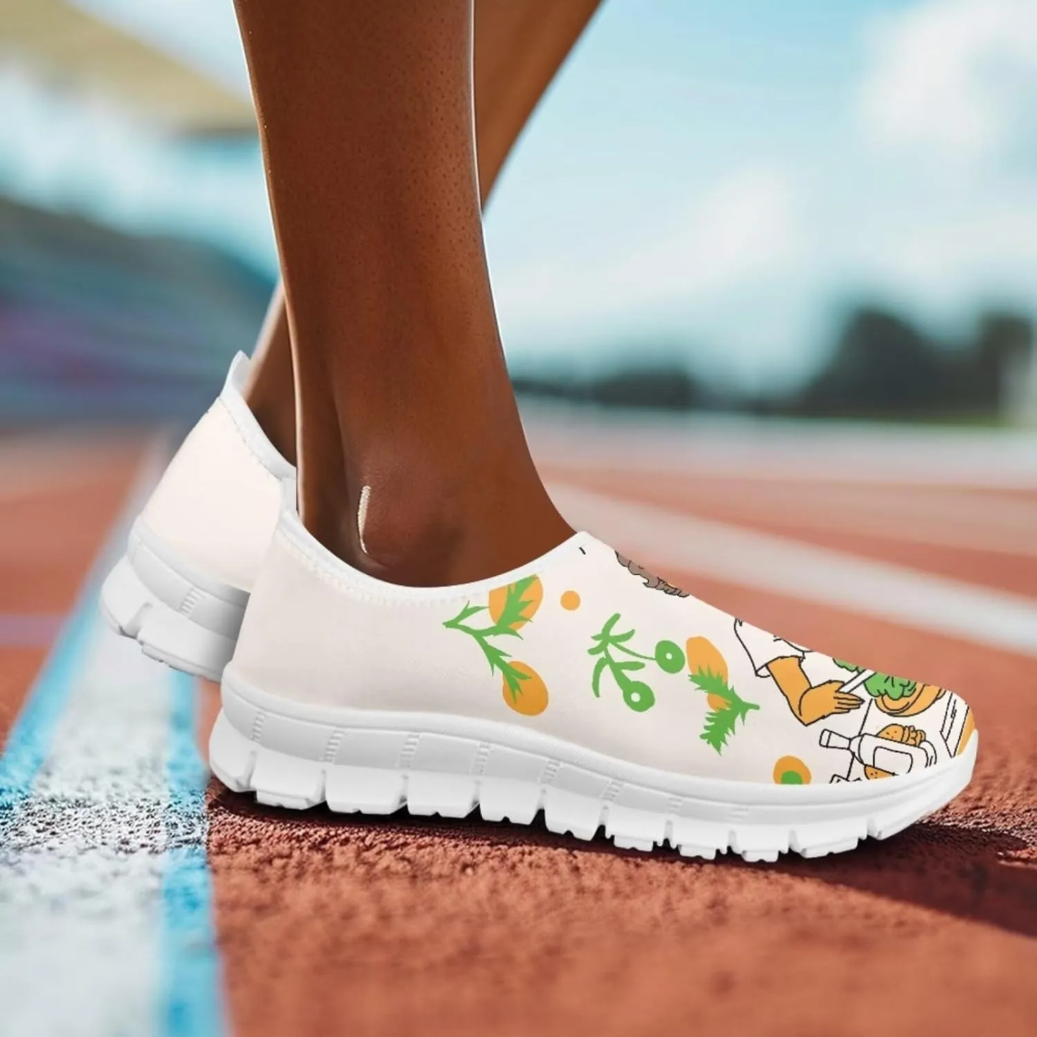 Coloranimal Flats for Women Slip On Shoes Causal Womens Loafers Walking Shoes Lightweight Mesh Athletic Shoes with Anti Skid Sole