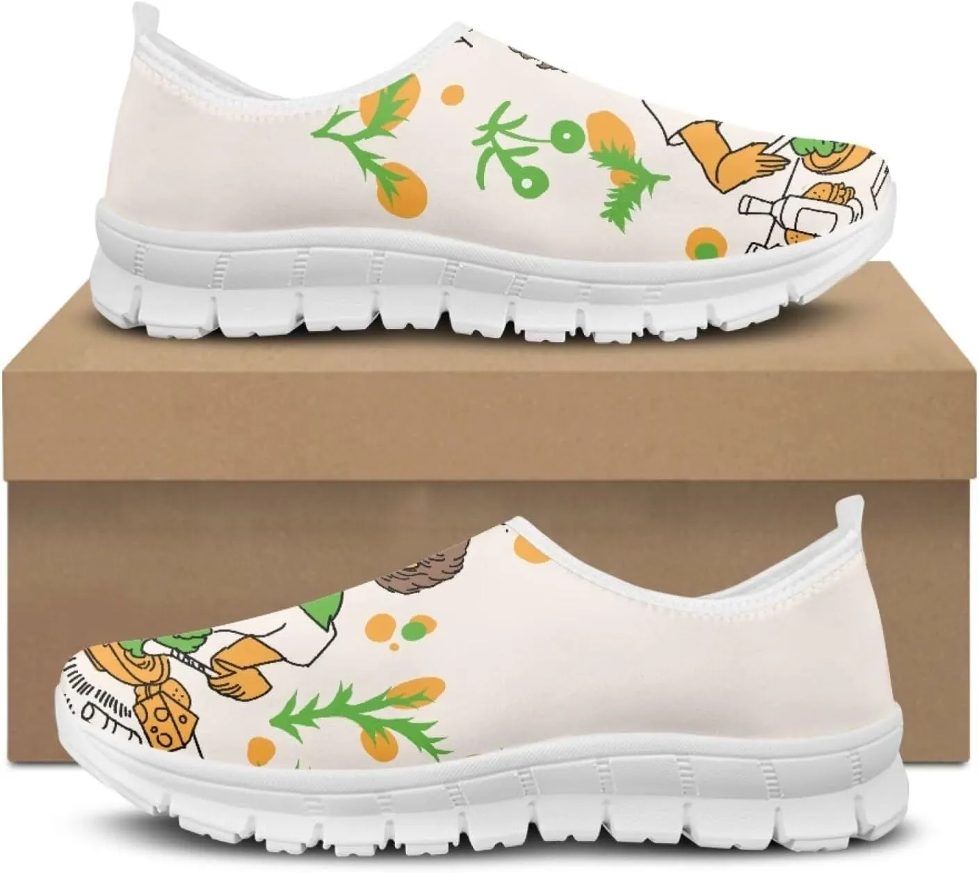 Coloranimal Flats for Women Slip On Shoes Causal Womens Loafers Walking Shoes Lightweight Mesh Athletic Shoes with Anti Skid Sole