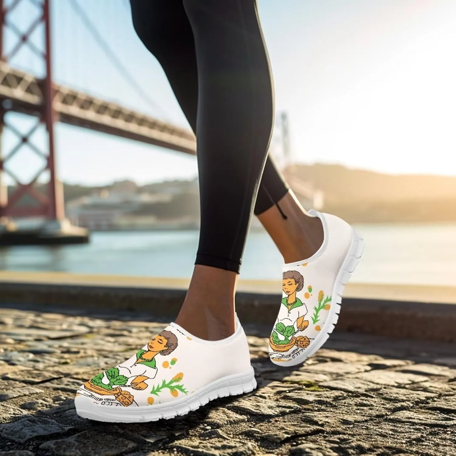 Coloranimal Flats for Women Slip On Shoes Causal Womens Loafers Walking Shoes Lightweight Mesh Athletic Shoes with Anti Skid Sole