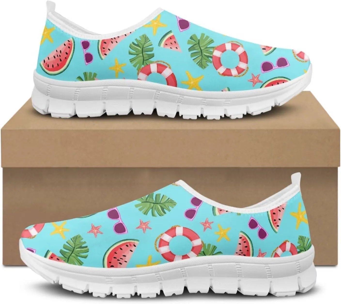 Coloranimal Flats for Women Walking Shoes Casual Flats Comfortable Womens Travel Shoes Loafers with Anti Skid Sole Fashion Womens Footwear