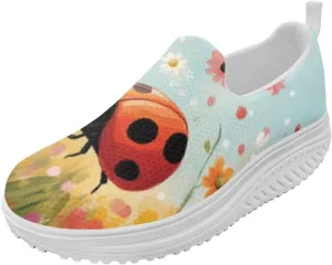 Coloranimal Platform Sneakers for Women Fashion Platform Loafers Slip On Shoes Womens Loafers High Top Athletic Sneakers Non Slip Ladies Jogging Shoes