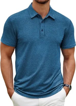 COOFANDY Men's Polo Shirt Golf Dry Fit Performance Short Sleeve Moisture Wicking Athletic Polo Collared Tennis T-Shirt