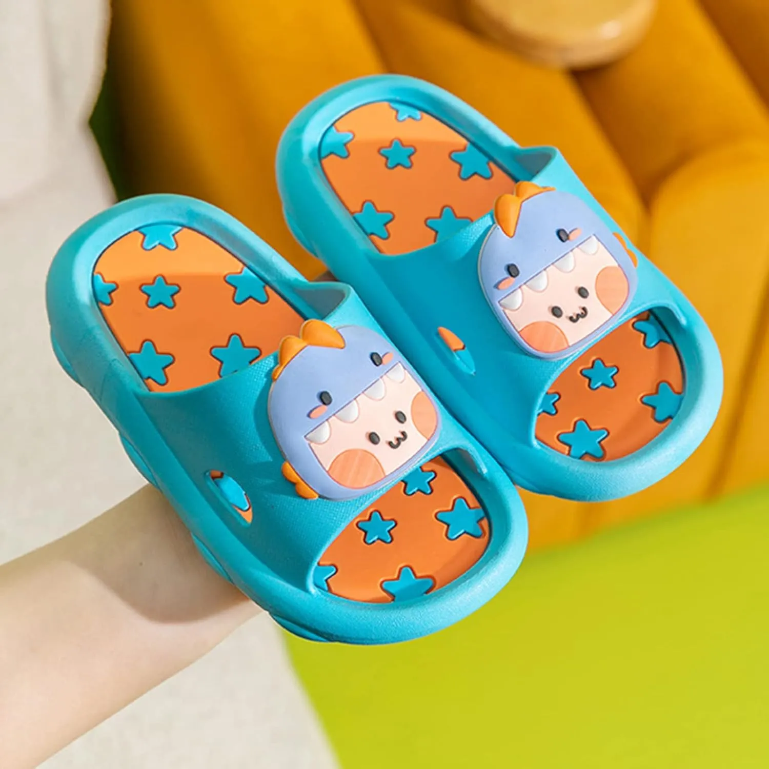 Cute 3D Cartoon Slides Slippers,Toddler Cloud Non-Slip Open Toe Slides,Girls Boys Beach Shower Bathroom Slippers