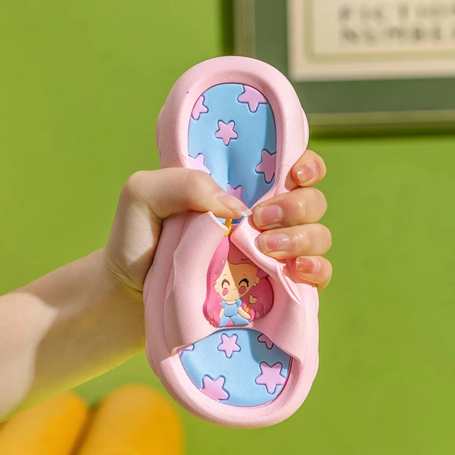Cute 3D Cartoon Slides Slippers,Toddler Cloud Non-Slip Open Toe Slides,Girls Boys Beach Shower Bathroom Slippers